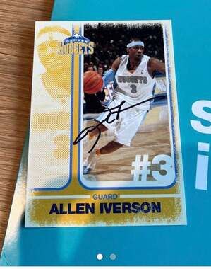 2007-08 Fleer 1986-87 Retro Allen Iverson Denver Nuggets Card #86R-AI with In-Pe